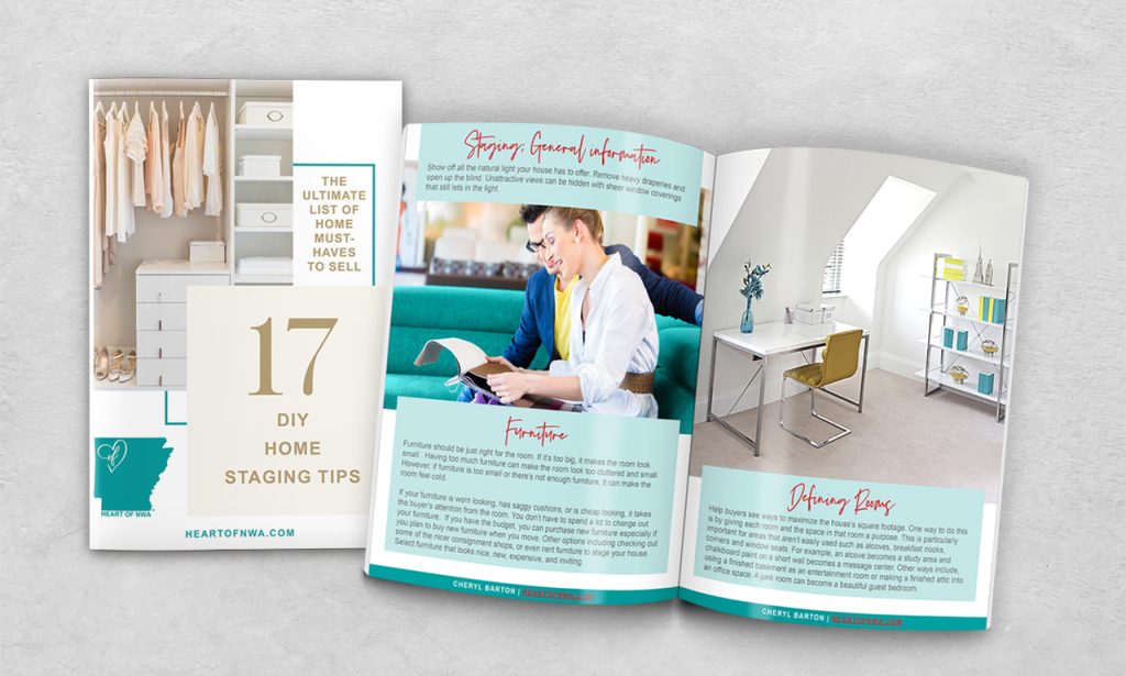 Example of Cheryl Barton's design of catalog: Home staging tips catalog