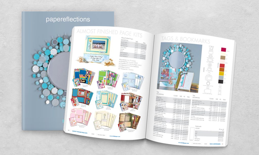 Example of Cheryl Barton's design of catalog: Paper Reflections catalog
